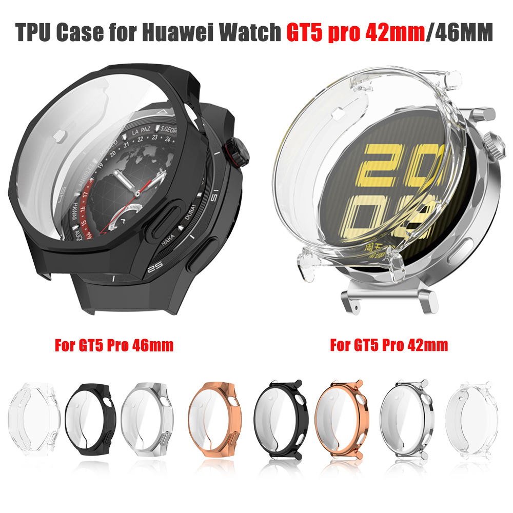 Titan Smartwatch Accessories - Huawei Watch用tpuケース,スクリーンプロテクター,バンパー保護シェル,アクセサリー,gt5 pro,46mm, 42mm