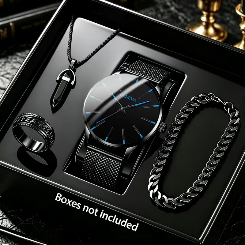4点セットの、新しくておしゃれで上品なクォーツ時計とアクセサ - Best Smartwatch Accessories のレビューと価格