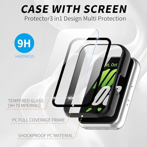 ガラス + ケースサムスンギャラクシーフィット 3 ハードバ - Samsung Smartwatch Accessories のレビューと価格