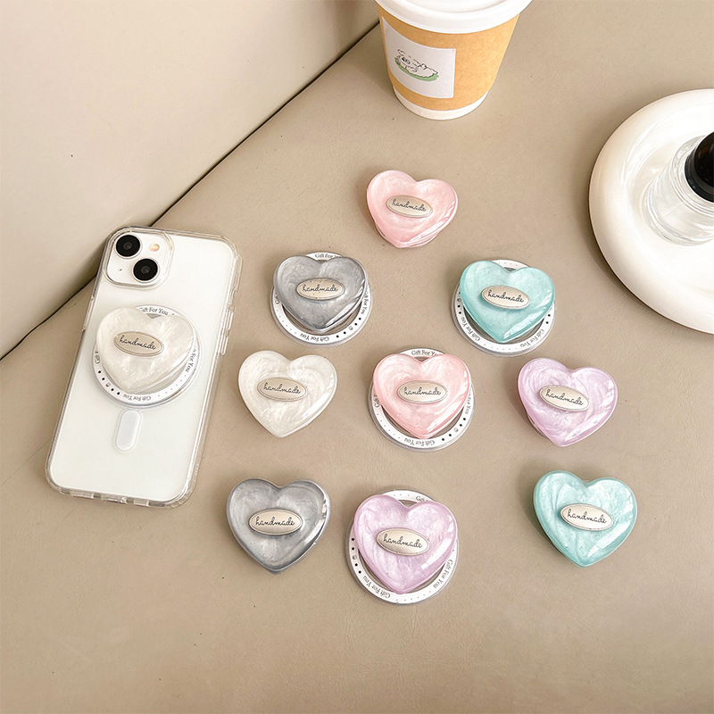 韓国INS ブリングシェルパターン ラブハートホルダー スマ - Smart Accessories のレビューと価格
